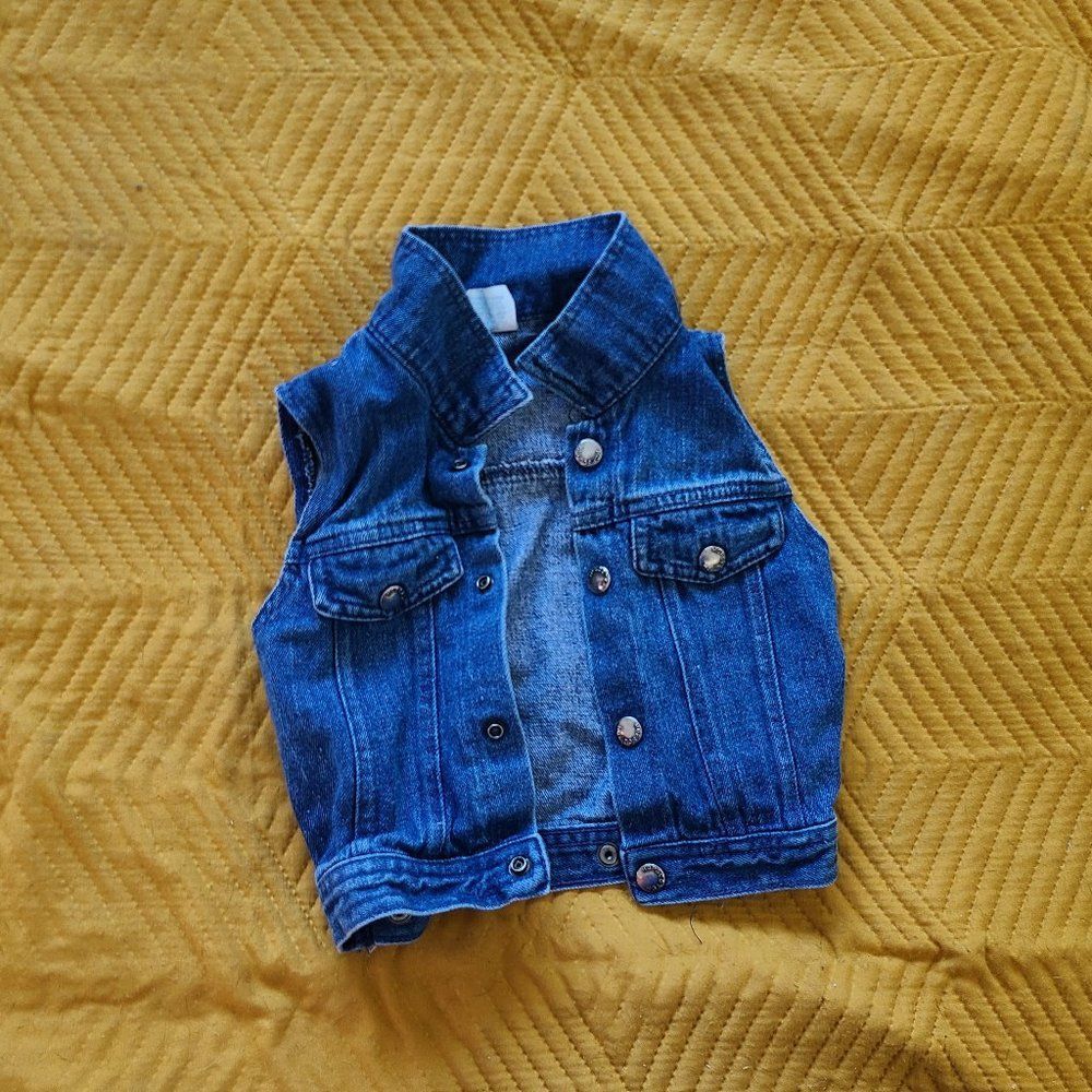 Vintage Unisex Baby Denim Vest Size 24 Months